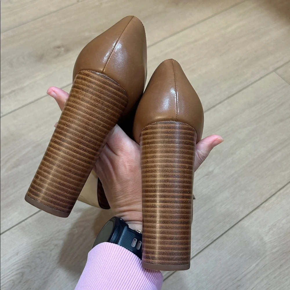 Michael Kors Eleni Platform Leather Block Heels Size 10